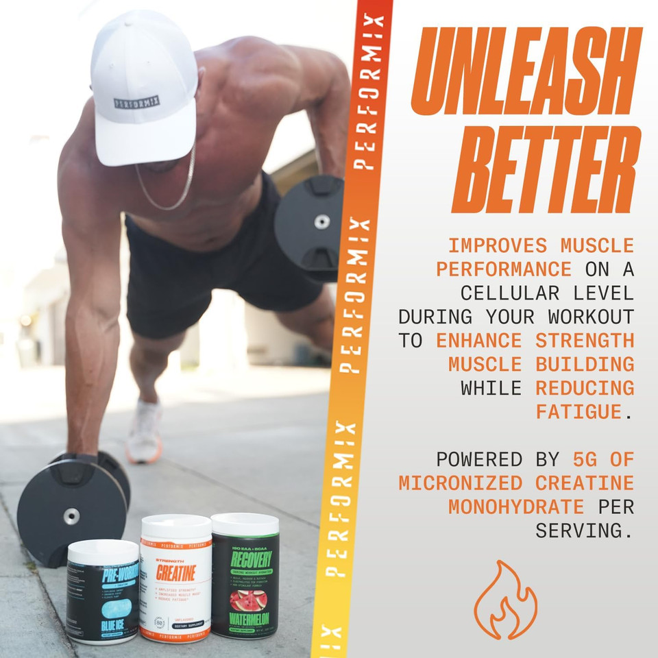 Performix - Creatine Monohydrate - 5000 Mg Per Serving (5G) - Pre Workout - Increase Muscle Mass, Improve Strength & Reduce Fatigue - Creatine Monohydrate Powder - Unflavored - 80 Servings - 400G