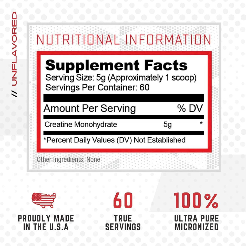 Purus Labs Foundation Series Creatine Powder | 100% Ultra Pure Micronized Creatine For Strength, Mass, Power, Recovery | 60 Servings (Unflavored)