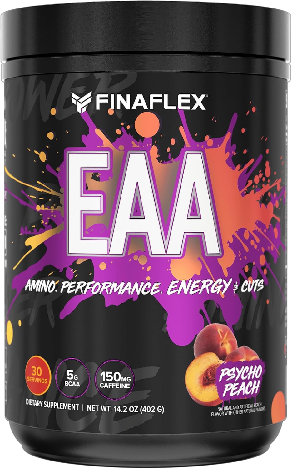 Finaflex Eaa, Psycho Peach - 14.2 Oz - Promotes Performance, Energy & Cuts - With Bcaas, L-Glutamine, L-Arginine, Acetyl-L-Carnitine & Caffeine - 30 Servings