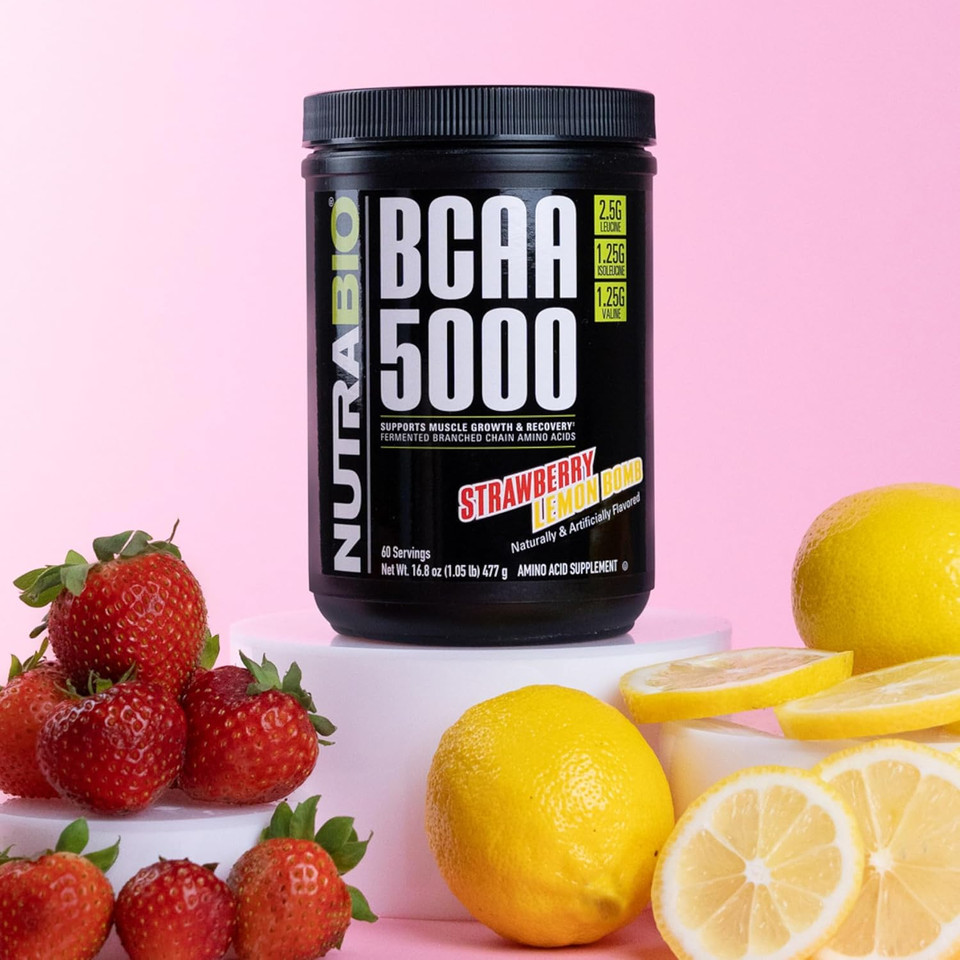 Nutrabio Bcaa 5000 Powder - Vegan Fermented Bcaas - Supports Lean Muscle Growth, Recovery, Endurance - 60 Servings - Watermelon