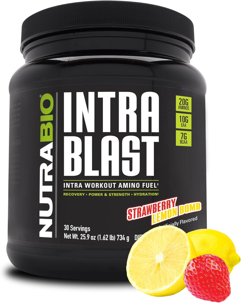 Nutrabio Intra Blast Bcaa Powder Amino Acid Supplement, Electrolyte & Hydration Blend, Intra, Pre Workout & Muscle Recovery, 20G Eaa Amino Acids Powder, 5G Glutamine- Tropical Fruit Punch, 30 Serving
