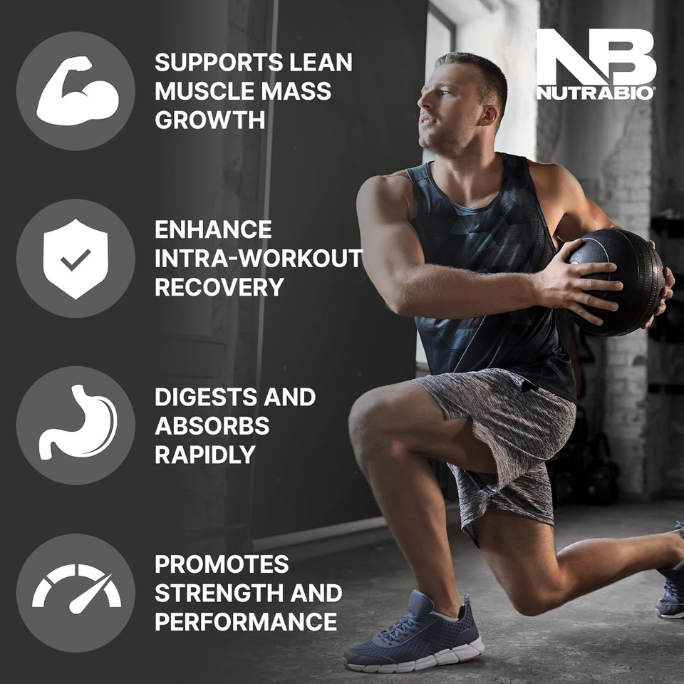 Nutrabio Intra Blast Bcaa Powder Amino Acid Supplement, Electrolyte & Hydration Blend, Intra, Pre Workout & Muscle Recovery, 20G Eaa Amino Acids Powder, 5G Glutamine- Tropical Fruit Punch, 30 Serving