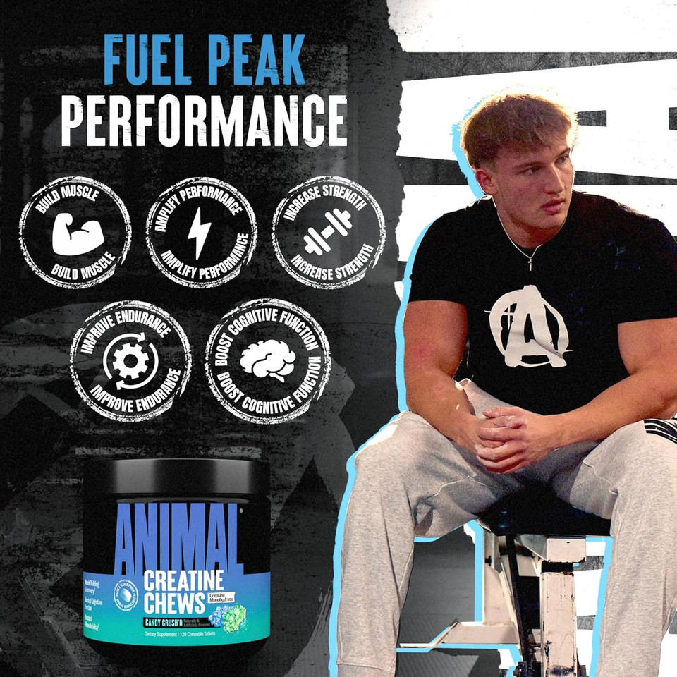 Animal Creatine Chews Tablets - Enhanced Creatine Monohydrate With Astragin To Improve Absorption, Sea Salt For Added Pumps, Delicious And Convenient Chewable Tablets - Lemon Ice Animal Creatine Chews Tablets - Enhanced Creatine Monohydrate With Astragin To Improve Absorption, Sea Salt For Added Pumps, Delicious And Convenient Chewable Tablets - Lemon Ice
