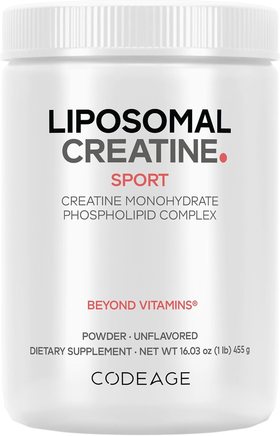 Codeage Liposomal Creatine Powder Supplement - 3-Month Supply - 5000Mg Creatine Monohydrate Pre Workout & Post Workouts - Unflavored Creatine, Pure Creatine Powder, Creatinine For Sports - 90 Servings