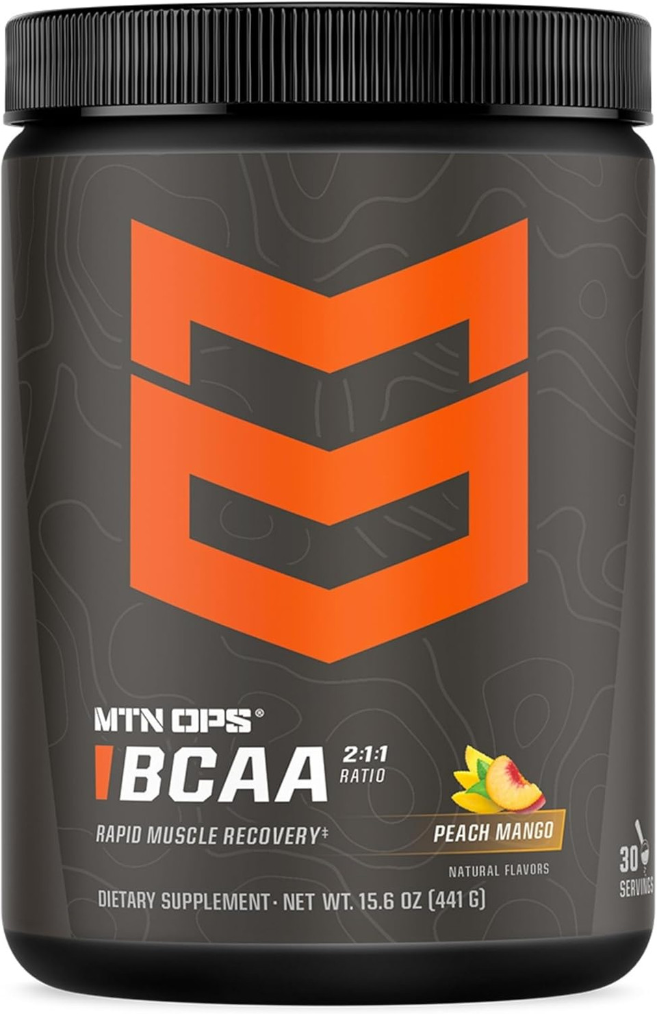Mtn Ops Bcaa 2:1:1 Amino Acids Supplement Powder For Rapid Muscle Recovery & Repair With Zero Sugar & Gluten Free (30-Serving Tub, Peach Mango)