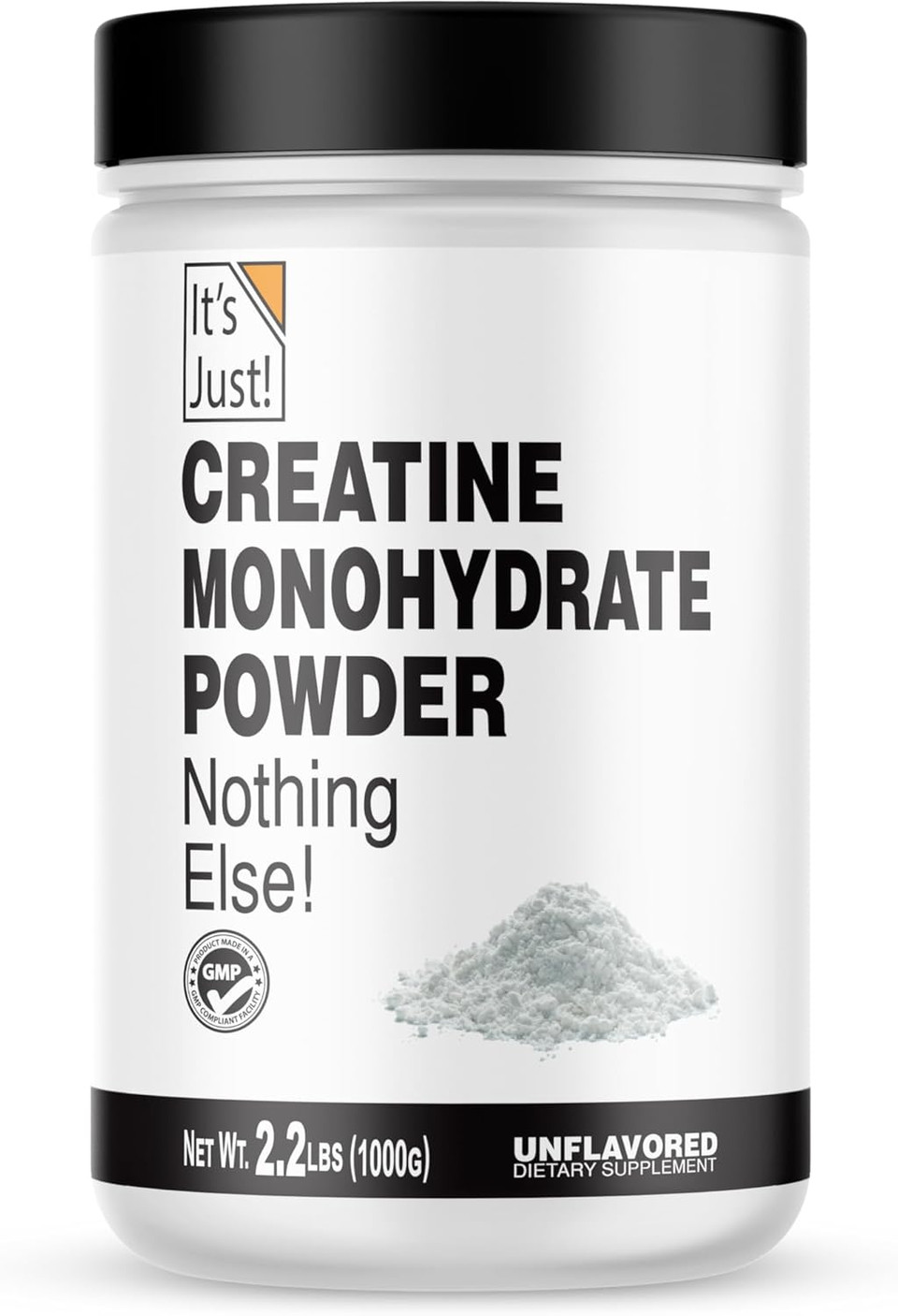 It'S Just! - Creatine Monohydrate Powder, Pure Creatine Powder, Made In Usa, 3Rd Party Lab Tested, 5G Per Serving, Scoop Included, No Fillers, No Added Flavor (Unflavored, 500G / 100 Servings)