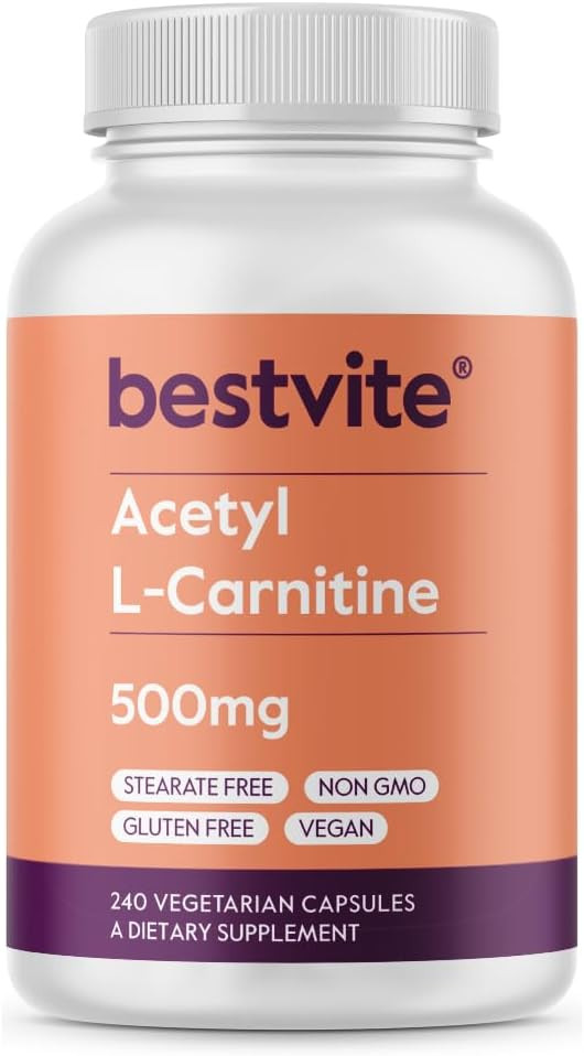 Bestvite Acetyl L-Carnitine 500Mg (480 Vegetarian Capsules) (240 X 2) - No Stearates - Vegan - Non Gmo - Gluten Free