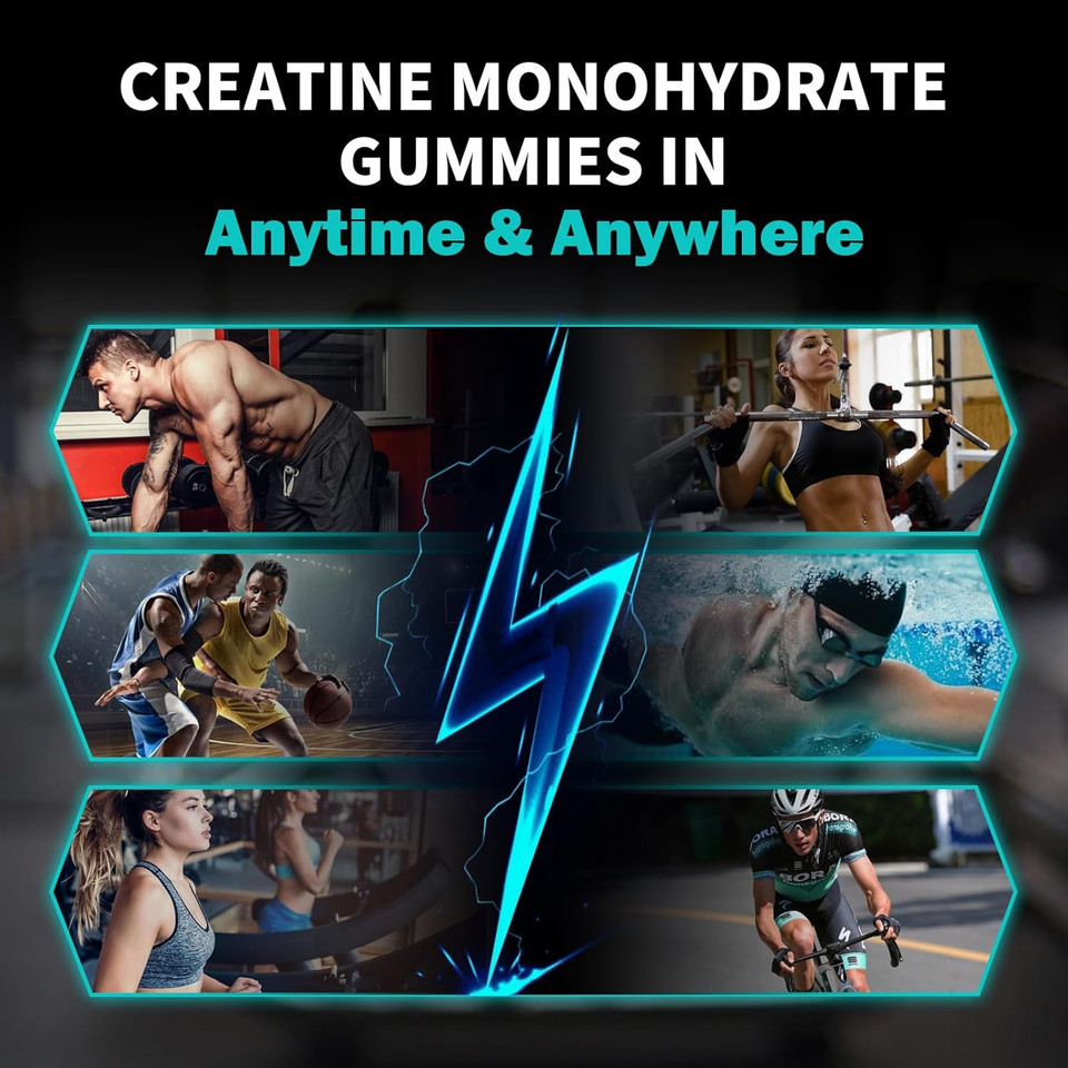 Creatine Monohydrate Gummies 1250Mg Per Gummies For Men Women Growth Muscle Enhance Workout Recovery Low Calorie 120 Gummies 30 Day Supply
