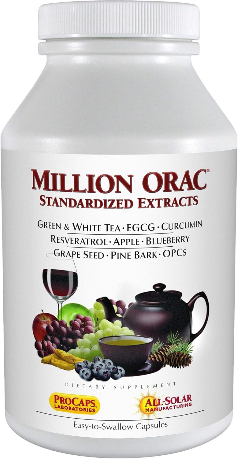 Andrew Lessman Million Orac 60 Capsules - Delivers Concentrated Standardized Plant-Based Extracts. Powerful Anti-Oxidants And Protective Compounds. Neutralizes Damaging Free-Radicals, No Additives