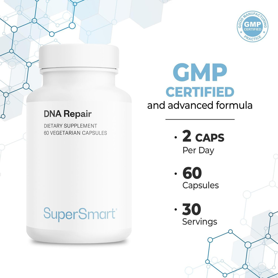 Supersmart - Dna Repair - Anti Aging Supplement - Antioxidant Supplement - With An Anti-Mutagenic Activity - Repairs Molecular System | Non-Gmo & Gluten Free - 60 Vegetarian Capsules