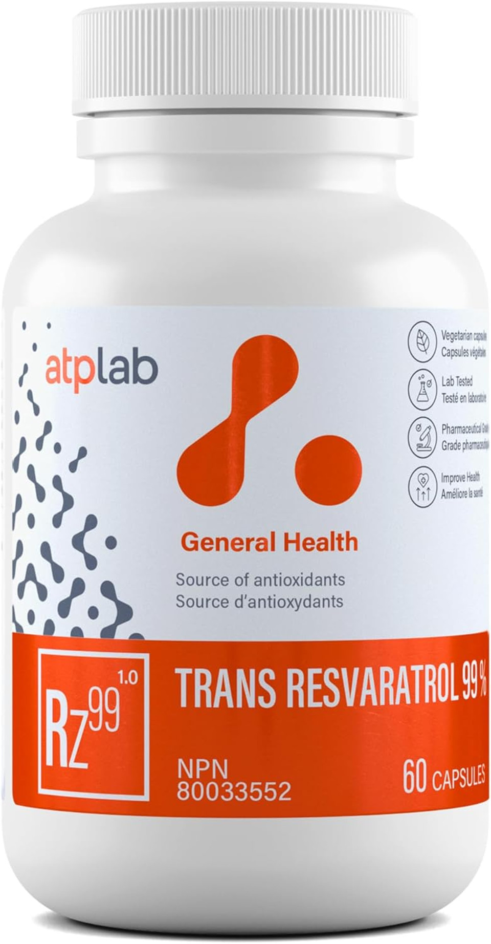 Atp Lab | Trans Resveratrol 99% 60 Caps | Source Of Antioxidants