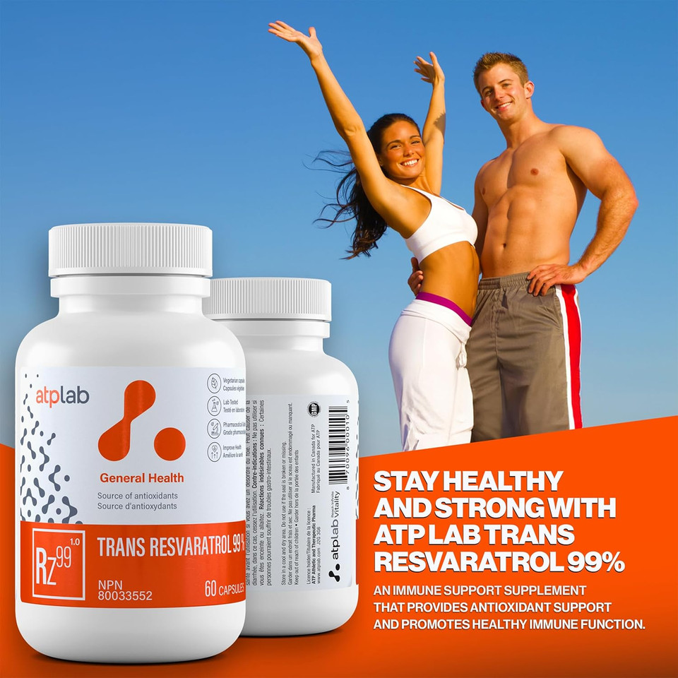Atp Lab | Trans Resveratrol 99% 60 Caps | Source Of Antioxidants