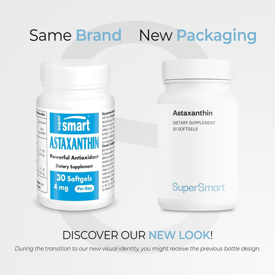 Supersmart - Astaxanthin 4 Mg Per Day - Powerful Antioxidant Carotenoid | Non-Gmo & Gluten Free - 30 Softgels