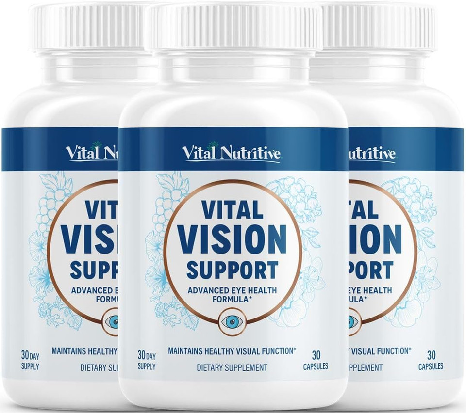 Vital Vision Support  Eye Health Supplement With Vitamin A, Lutein, Beta Carotene & Antioxidants  Eye Vitamins Support Hydration & Oxidative Stress -90 Days Serving