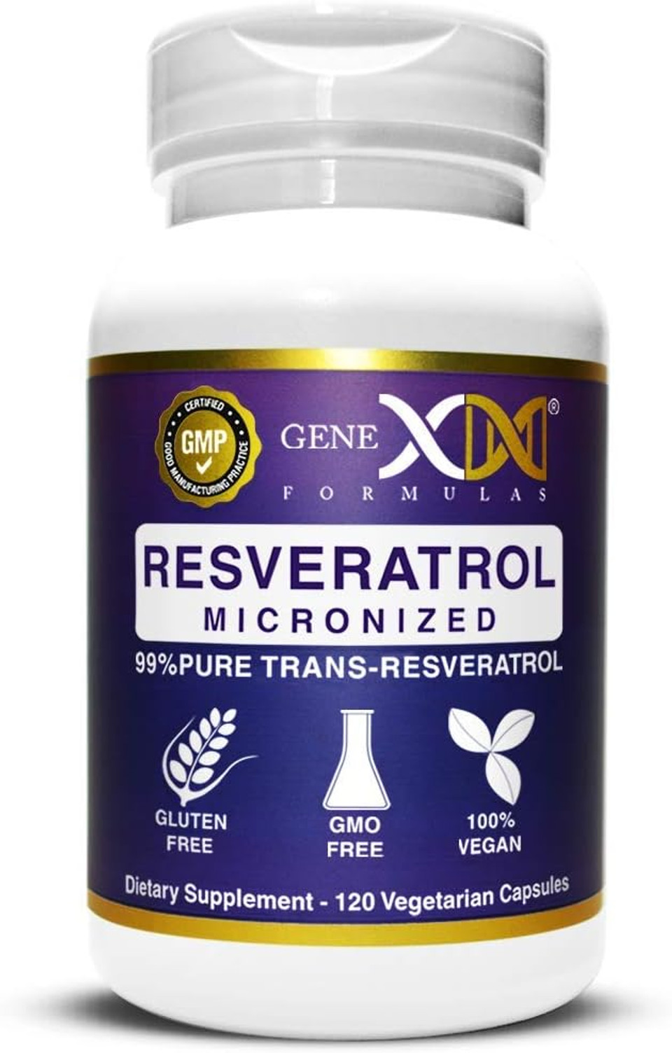 Genex Formulas 99% Micronized Trans-Resveratrol With Bioperine For Absorption 1000Mg | Pure Organic Pharmaceutical Grade Trans-Resveratrol Capsules For Healthy Aging, 120 Capsules (3)