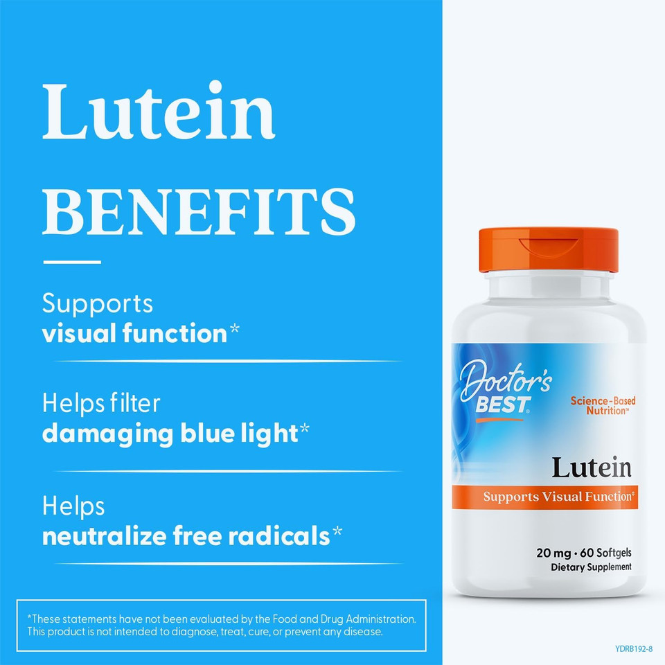 Doctor'S Best Lutein With Gluten Free, Vision Support, 60 Softgels
