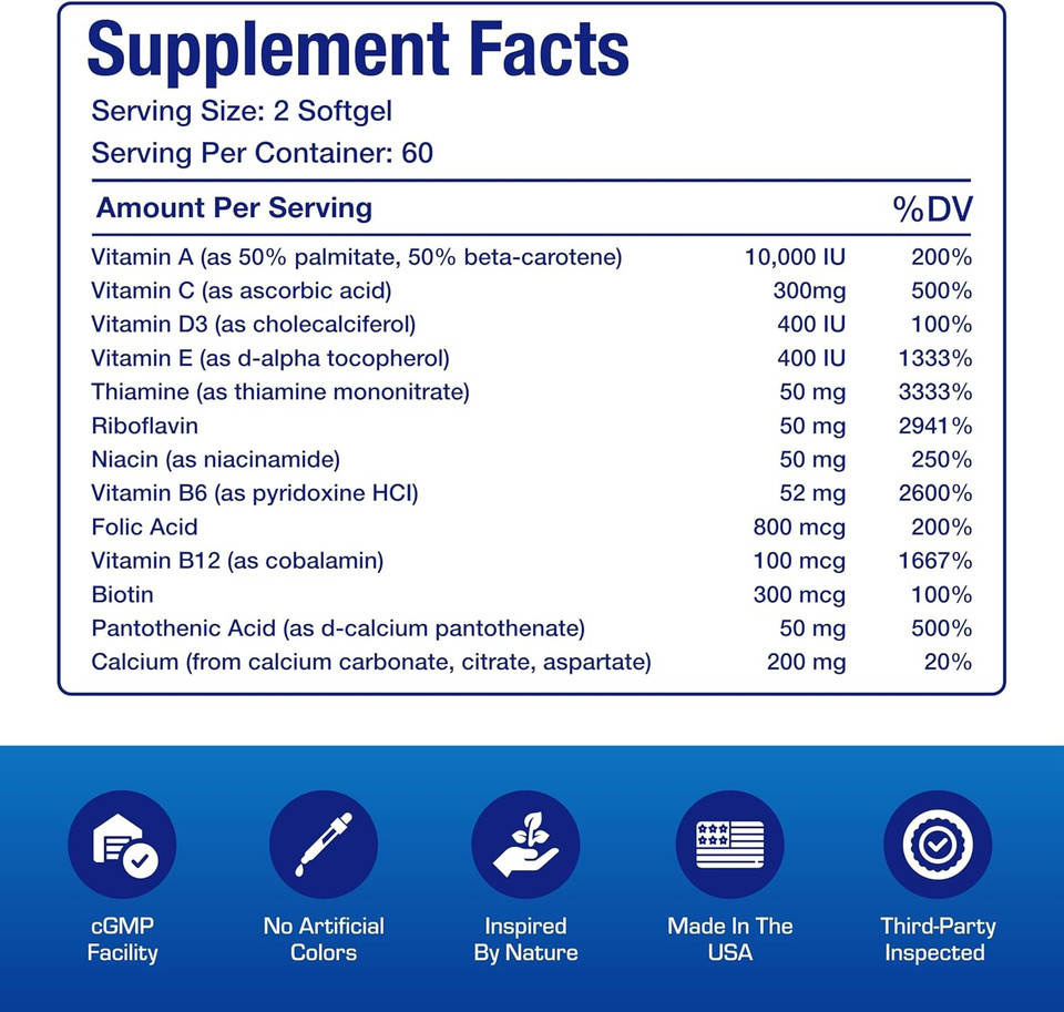 Anabolic Laboratories Daily Multivitamin For Men And Women - 120 Daily Multi Vitamin And Minerals Supplement Softgels For Daily Health (120) Anabolic Laboratories Daily Multivitamin For Men And Women - 120 Daily Multi Vitamin And Minerals Supplement Softgels For Daily Health (120)