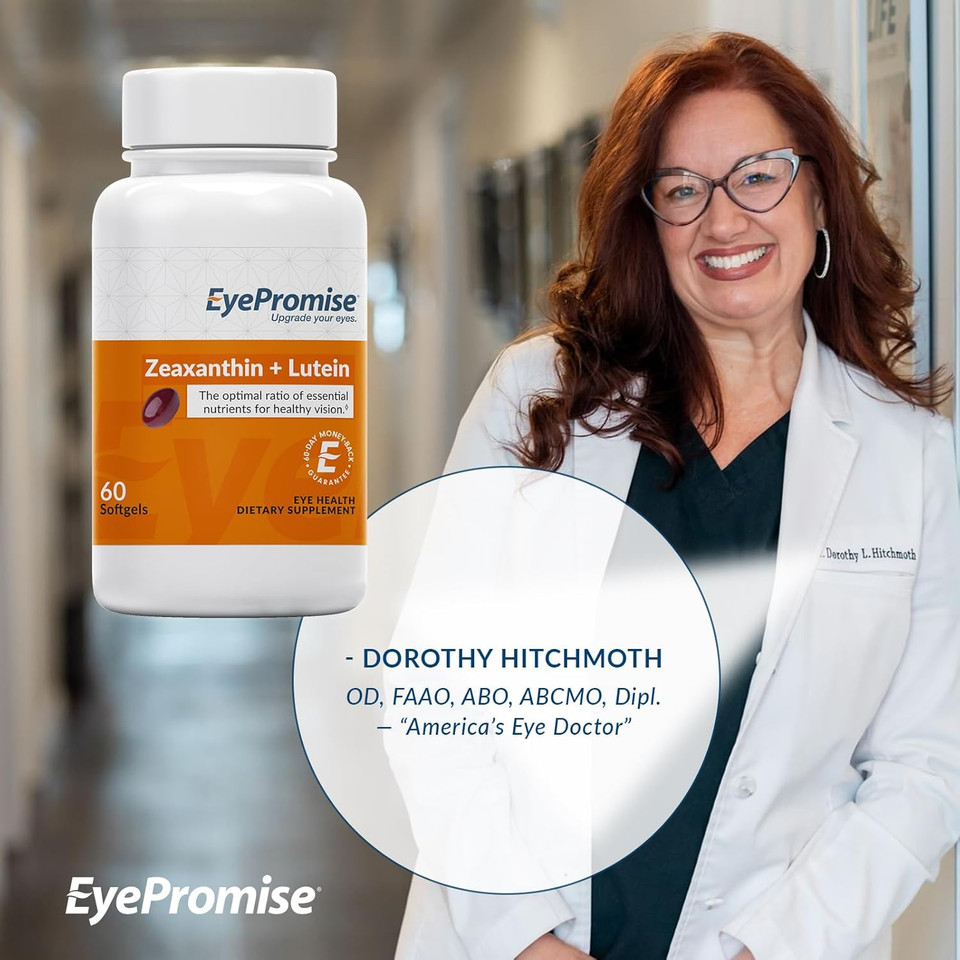 Eyepromise Zeaxanthin + Lutein Eye Vitamin - 180 Softgels Capsules Made With Natural Ingredients For Diets Including Gluten Free And Vegetarian (3-Month Supply (180 Softgels))