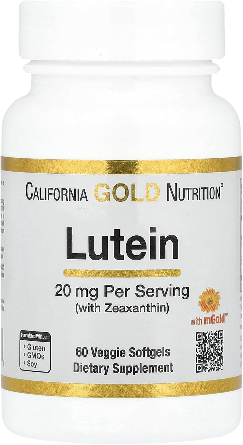 California Gold Nutrition Lutein With Zeaxanthin From Marigold Extract, 20 Mg, 60 Veggie Softgels