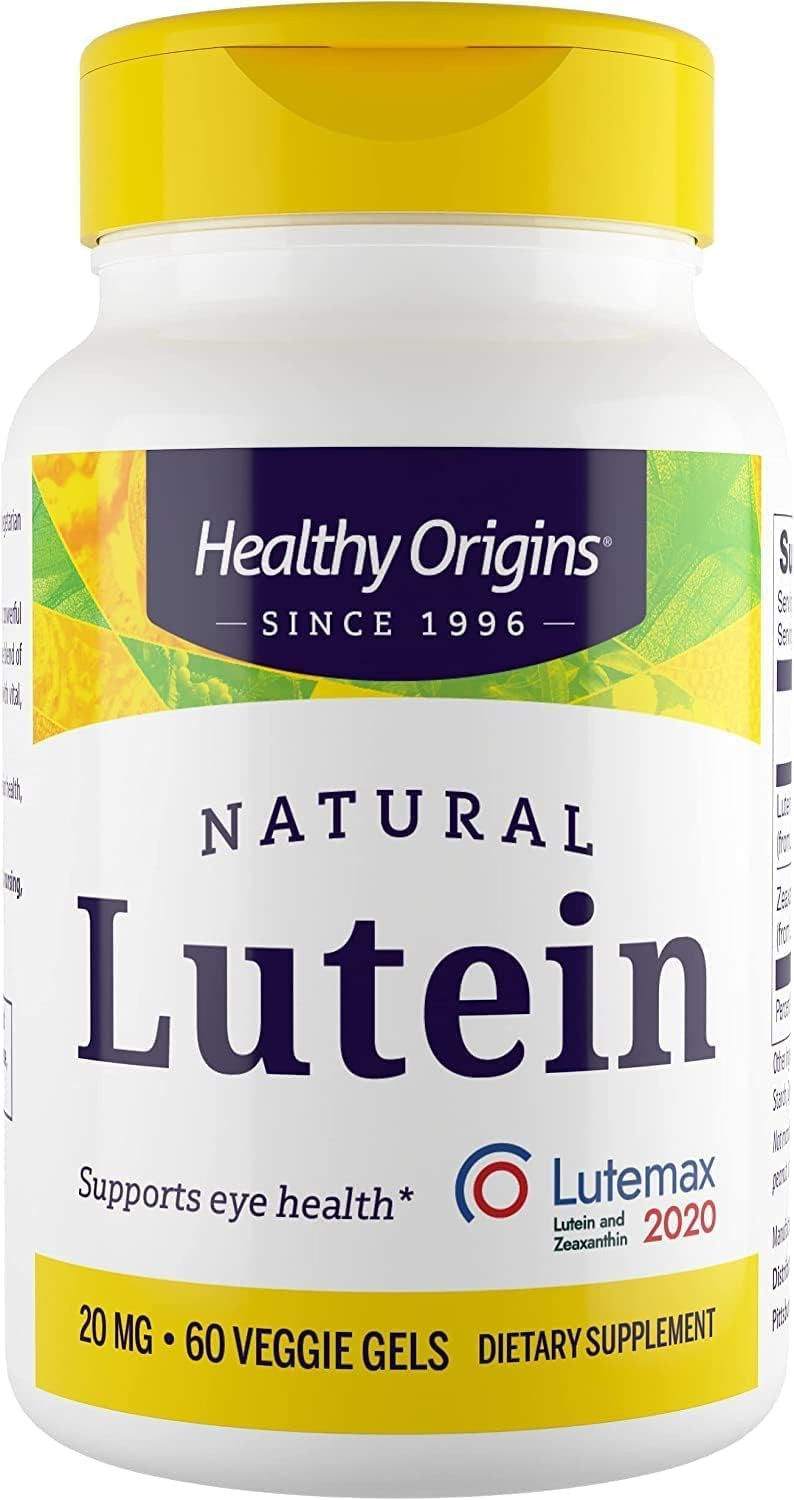 Healthy Origins Lutein 20 Mg (Lutemax 2020 With Zeaxanthin, Non-Gmo, Vegan, Eye Support), 180 Veggie Gels