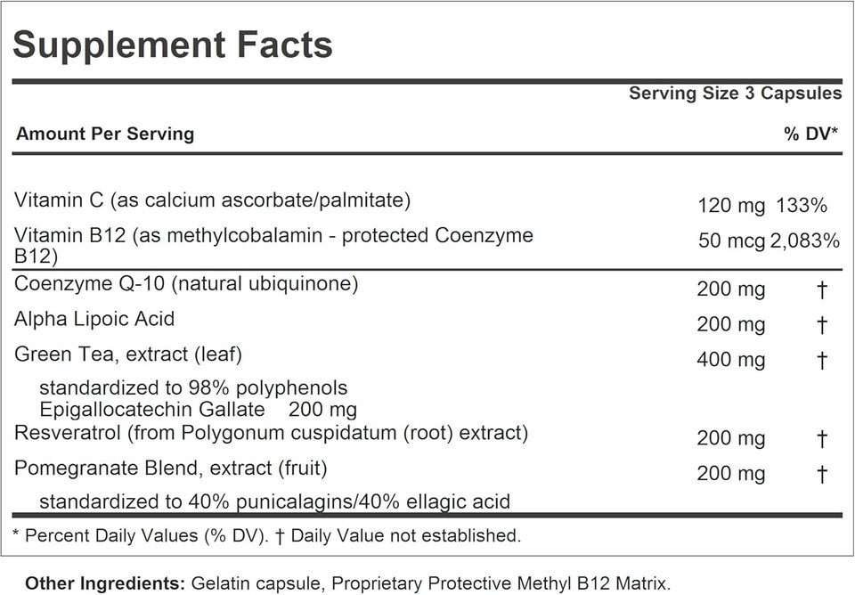 Andrew Lessman Andrew'S Five Favorites 120 Capsules - Provides 200Mg Each Of Coenzyme Q-10, Resveratrol, Egcg, Pomegranate And Alpha Lipoic Acid, Powerful Anti-Oxidant Support, No Additives