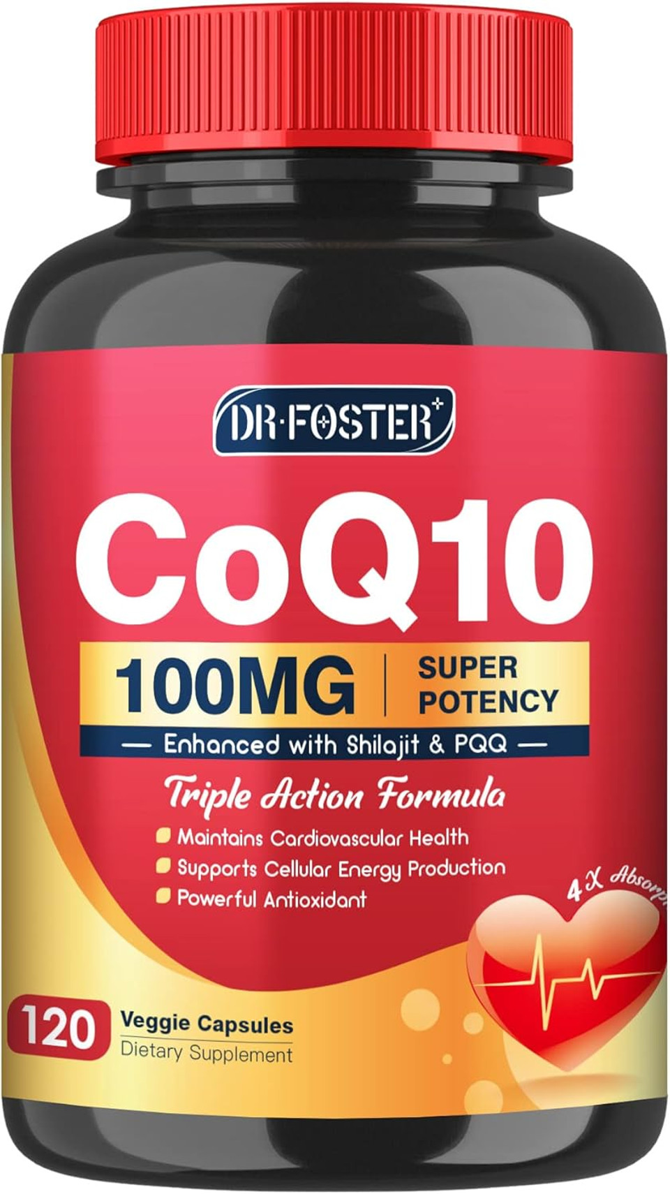 Coq10 100Mg With Pqq & Shilajit - High Absorption Coenzyme Q10 Supplement Enhances Mitochondrial, Powerful Antioxidant For Heart Health & Energy-Production, 120 Veggie Capsules Coq10 100Mg With Pqq & Shilajit - High Absorption Coenzyme Q10 Supplement Enhances Mitochondrial, Powerful Antioxidant For Heart Health & Energy-Production, 120 Veggie Capsules
