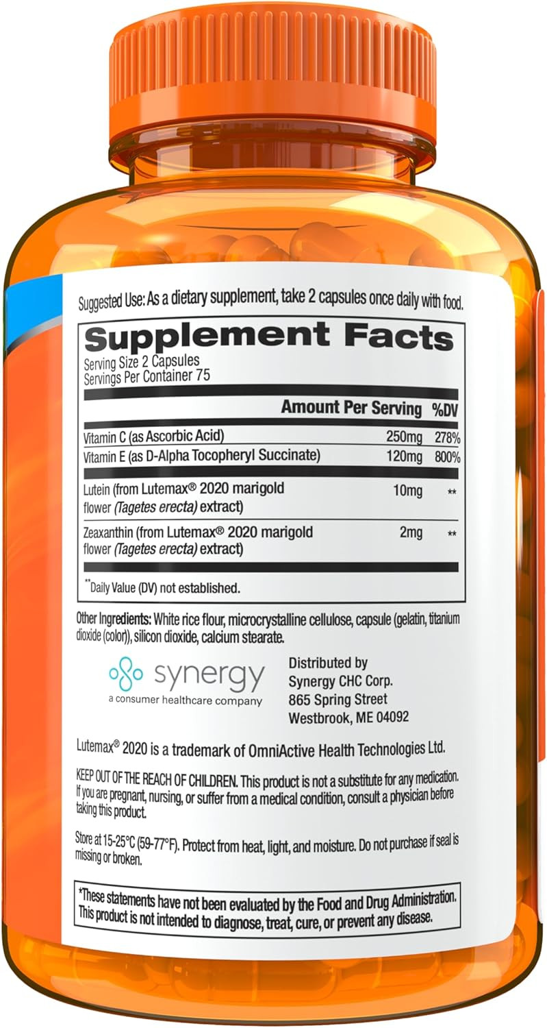 Focus Factor Blue Light Formula (150 Count) - Eye Vitamins With Blue Light Filtration Support - Lutein And Zeaxanthin Supplement With Vitamin C, Vitamin E, Lutemax 2020® - Promote Eye Health