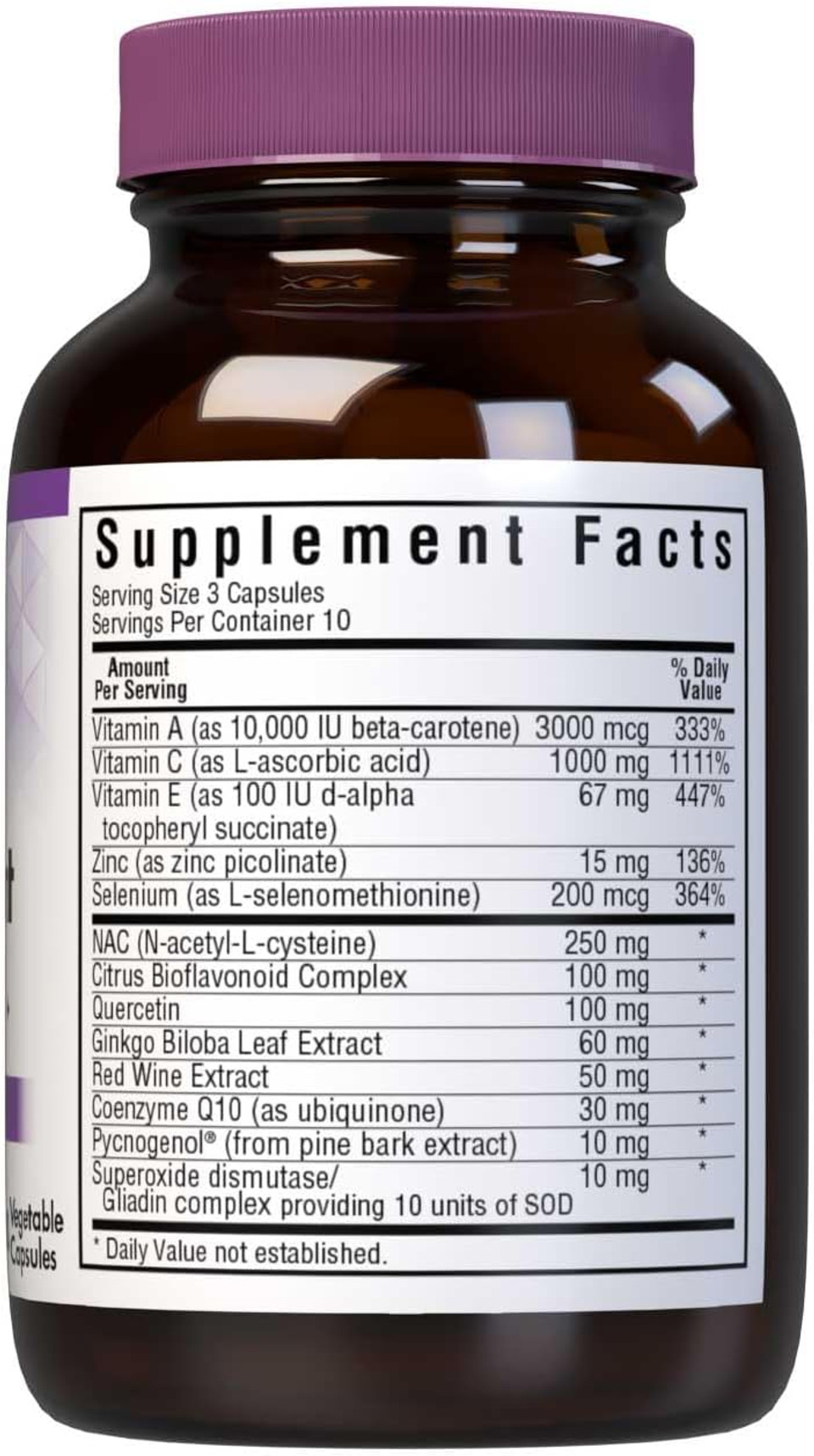 Bluebonnet Super Antioxidant Formula Vegetarian Capsules, 30 Count