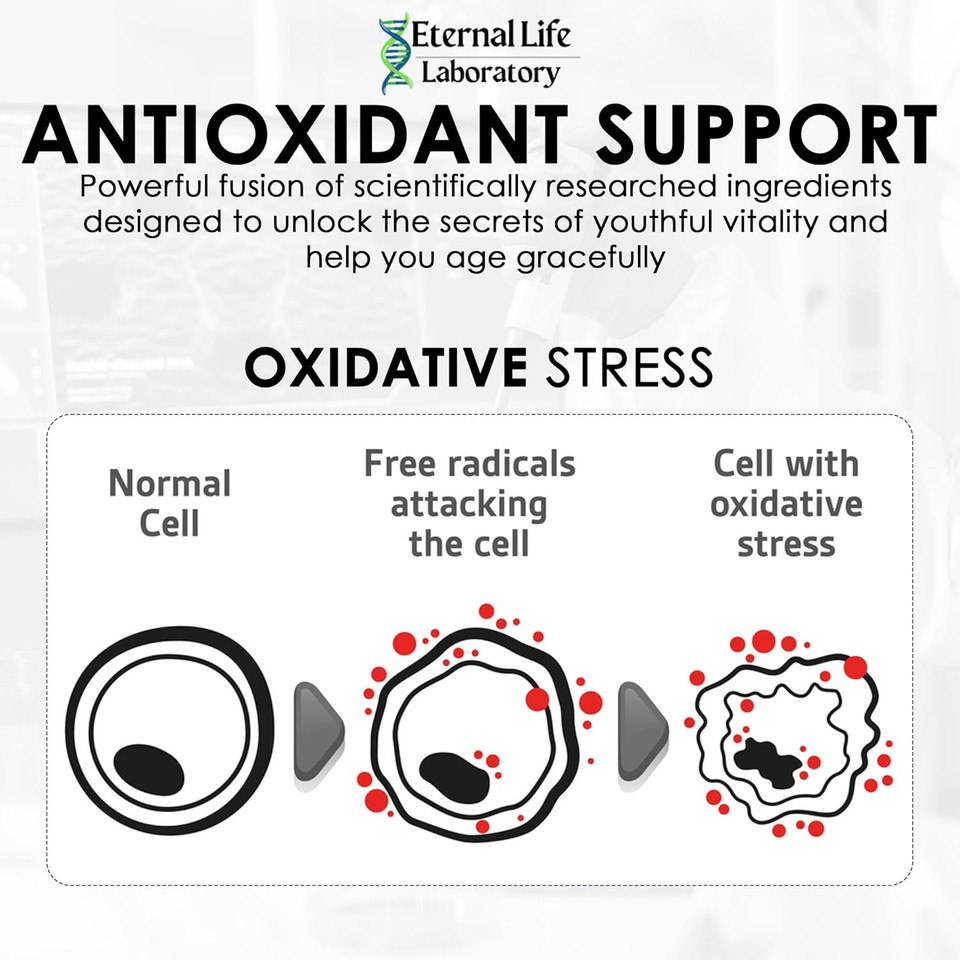 Longevity Blend #3 - Resveratrol 98% With Fisetin Pterostilbene Spermidine, Anti Aging, Oxidative Stress Reducer, Antioxidant Supplement, Ampk Activator