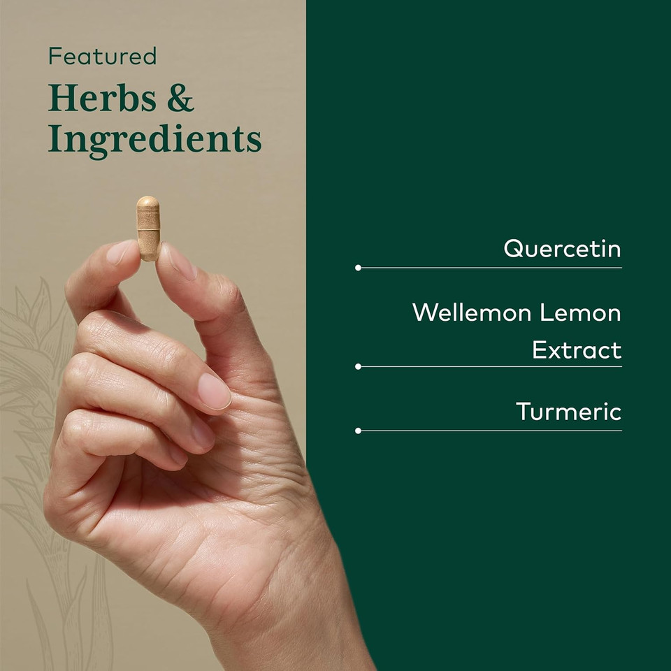 Gaia Herbs Pro Quercetin Synergy 500 - Immune System Support Supplement* - Cell Health Supplement* With Quercetin Bromelain & Turmeric - 100 Tablets (100 Servings)