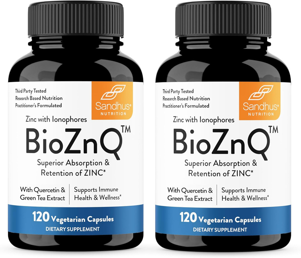 Sandhu'S Zinc Supplement With Ionophores| Quercetin & Green Tea Extract For Superior Absorption And High Potency| 900Mg Vegetarian Capsules 120 Days Supply| Immune Support For Men & Women
