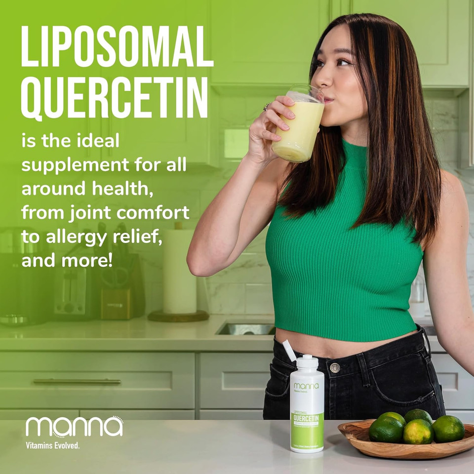 Manna Vitamins Evolved Liposomal Quercetin  High Absorption Seasonal Immune & Joint Support Supplement  Heart Health & Antioxidants For Healthy Aging  Non-Gmo, Vegan