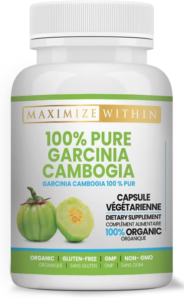 Maximum Slim 100% Pure Garcinia Cambogia Supplement - Hca Extract - Weight Support Formula For Men & Women - Non-Gmo, Gluten Free - 60 Capsules