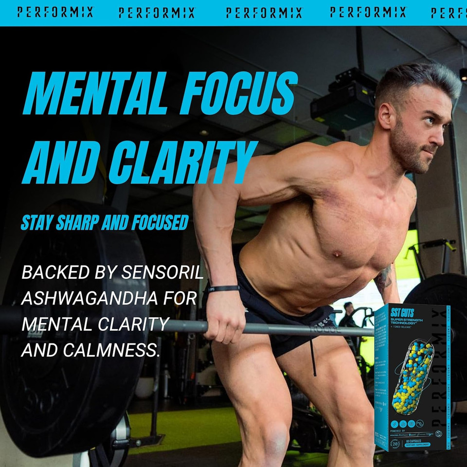 Performix Sst Cuts Super Strength Technology - Energy, Focus & Mood - Nootropic, Caffeine, Zychrome & Teacrine - Pre Workout Supplement For Men & Women - 80 Servings