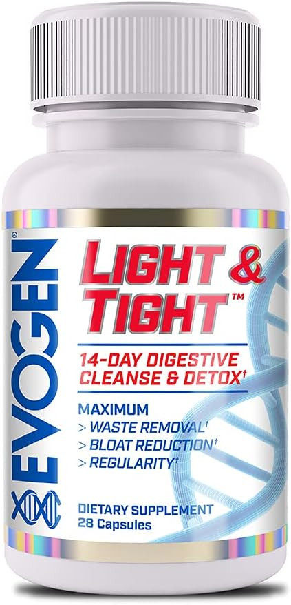 Evogen Light & Tight | 14 Day Extra Strength Cleanse & Detox | Flush Toxins, Increase Immune Health, Boost Energy? & Improves Nutrient Absorption, Prebiotics