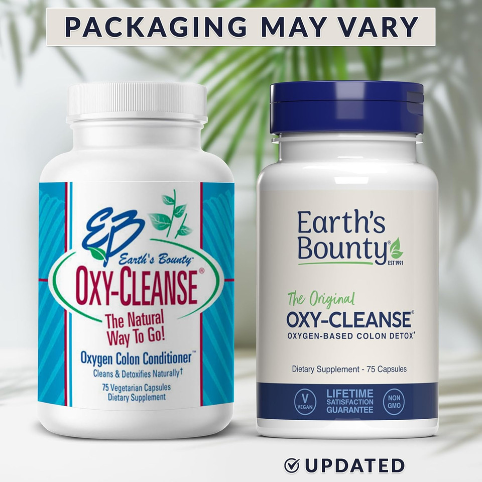 Earth'S Bounty - Oxy-Cleanse Colon Conditioner - Gentle Colon Cleanse For Digestive Wellness - Constipation Relief - Natural Colon Detox - 75 Capsules