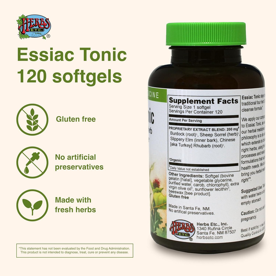 Herbs Etc. Essiac Tonic Softgels 120Ct