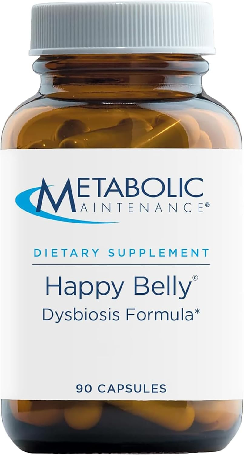 Metabolic Maintenance Happy Belly - Gut, Gi + Detox Support With Caprylic Acid, Black Walnut, Olive Leaf + Barberry Supplement - Help Maintain Normal Digestive Health + Balance (90 Capsules)