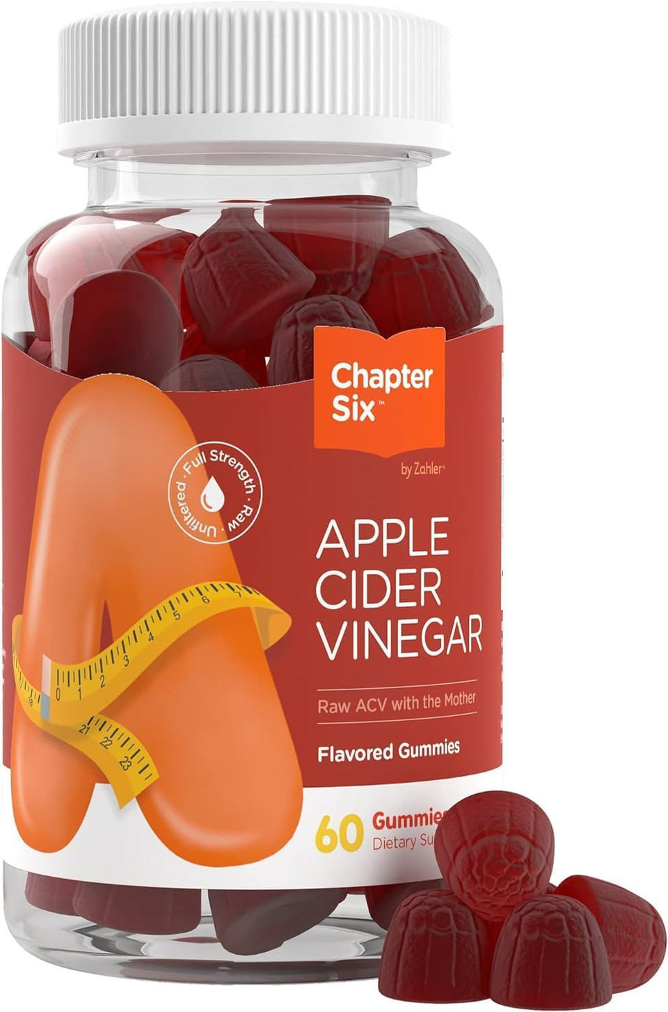 Chapter Six Apple Cider Vinegar Gummies, Apple, 60 Gummies