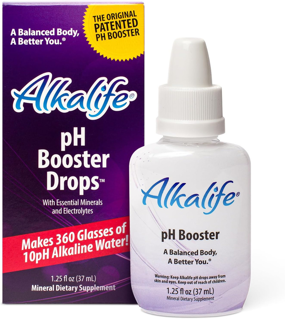Alkalife Ph Booster Drops | The First Patented Alkaline Water Booster To Neutralize Acid & Balance Ph For Immune Support, Peak Performance, Detox, Overall Wellness  1.25Oz