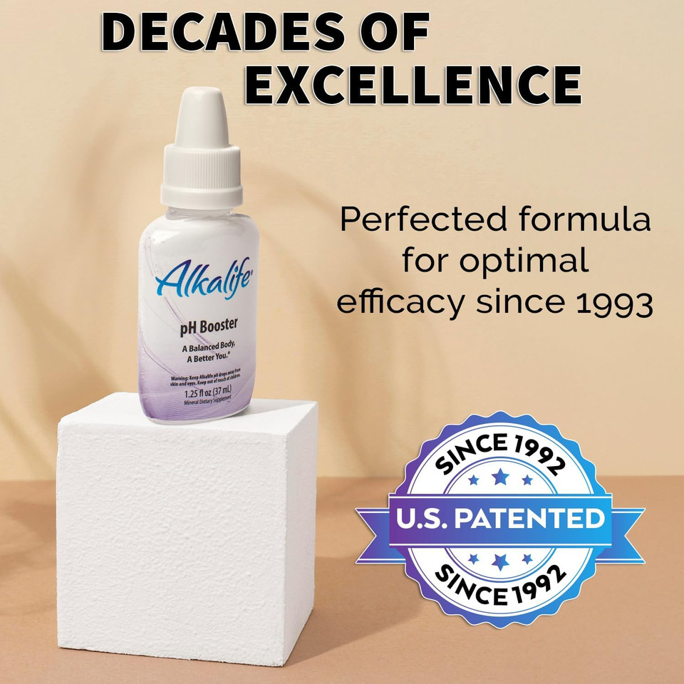 Alkalife Ph Booster Drops | The First Patented Alkaline Water Booster To Neutralize Acid & Balance Ph For Immune Support, Peak Performance, Detox, Overall Wellness  1.25Oz