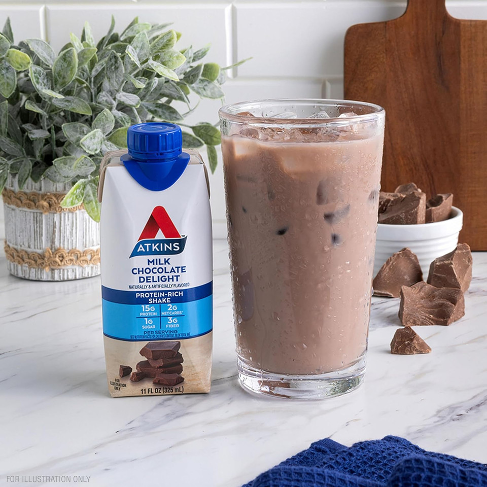 Atkins Strawberry Flavored Protein Shake, High Protein, Low Glycemic, Low Sugar And Low Carb, Keto Friendly, Gluten Free, 12 Count