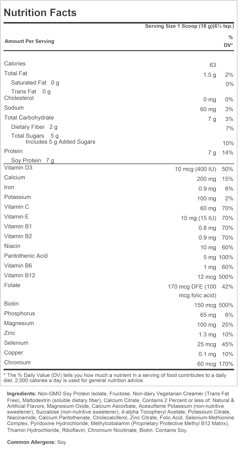Andrew Lessman Secure Soy Complete Meal Replacement - Chocolate 60 Servings - Only 67 Calories, 7G Non-Gmo Soy Protein, Vitamins And Minerals, Low-Fat, Nutritious And Delicious, Mixes Instantly