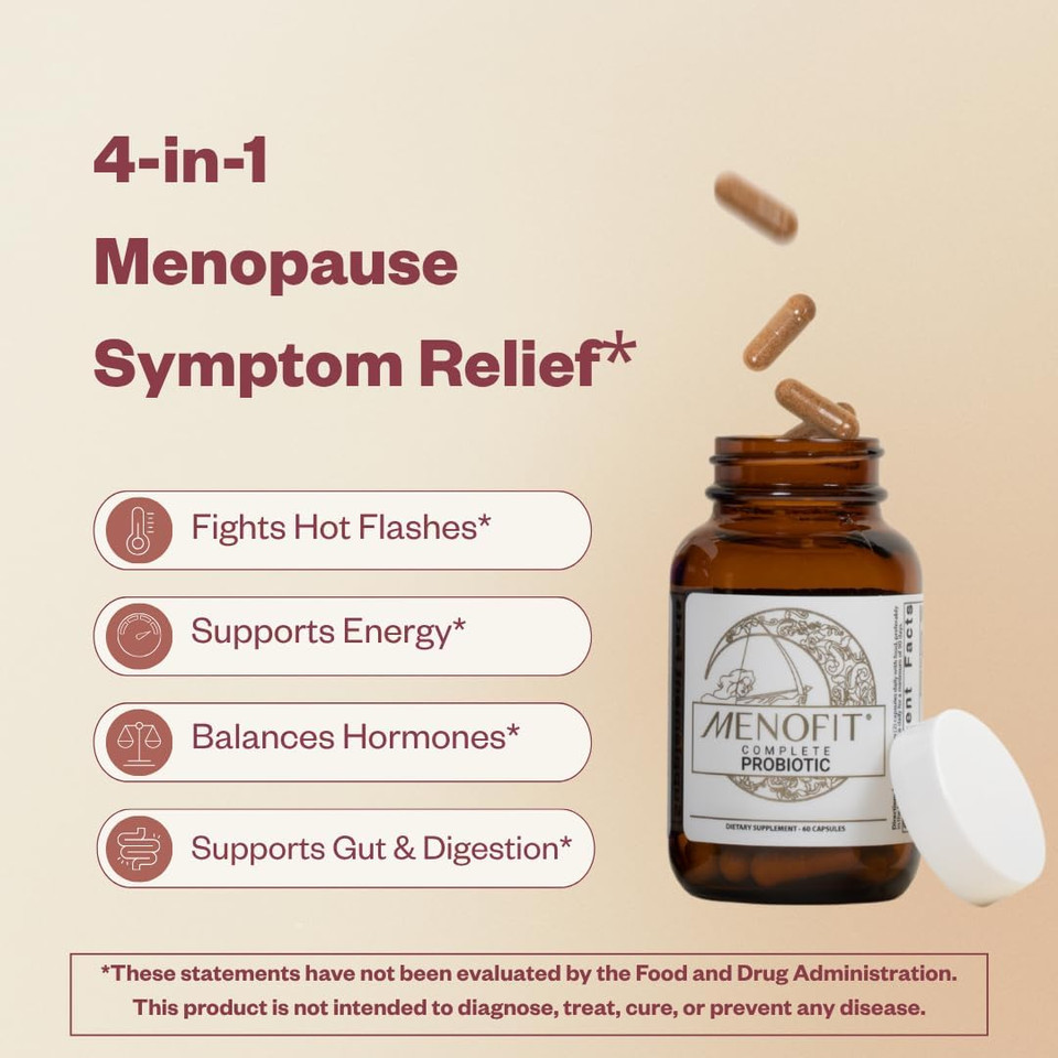 Menolabs Menofit, Menopause Supplements For Women - 60 Capsules - Advanced WomenS Probiotic With Vitamins And Red Clover For Gut Health, Hot Flashes And Hormone Balance For Women Menolabs Menofit, Menopause Supplements For Women - 60 Capsules - Advanced WomenS Probiotic With Vitamins And Red Clover For Gut Health, Hot Flashes And Hormone Balance For Women
