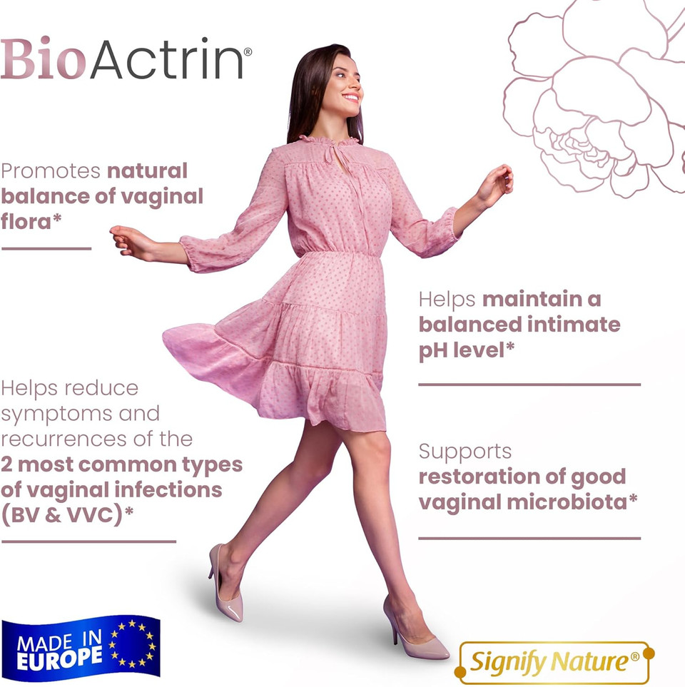 Bioactrin Vaginal Probiotics For Women - Formulated Bacterial Vaginosis Treatment, Yeast Infection And Vaginitis Relief - Bv Treatment For Women Probiotic- Ph Female Vaginitis Support - 28 Pills