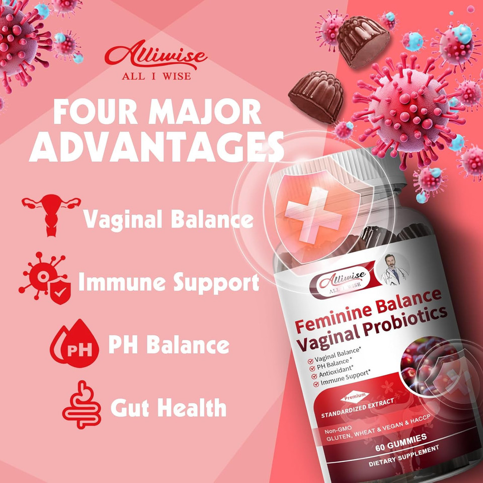 Pineapple Feminine Balance Gummies For Women - Ph Health Immune Support With Cranberry- Vegan Probiotic Supplement For Vaginal Health, Taste & Confidence