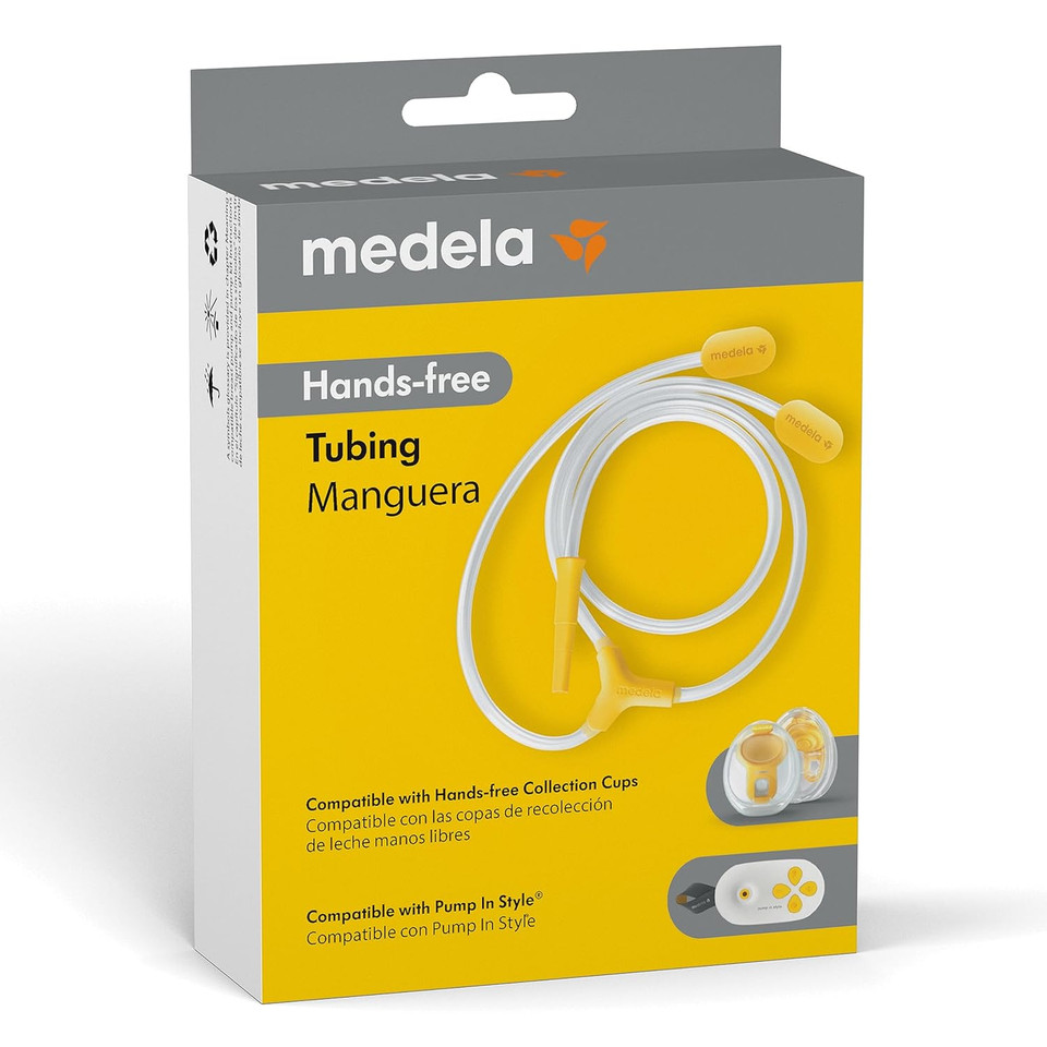 Medela Replacement Tubing, Compatible With New Pump In Style Hands-Free Breast Pump, Authentic Spare Breastpump Parts, Made Without Bpa, 1 Set, Clear Yellow
