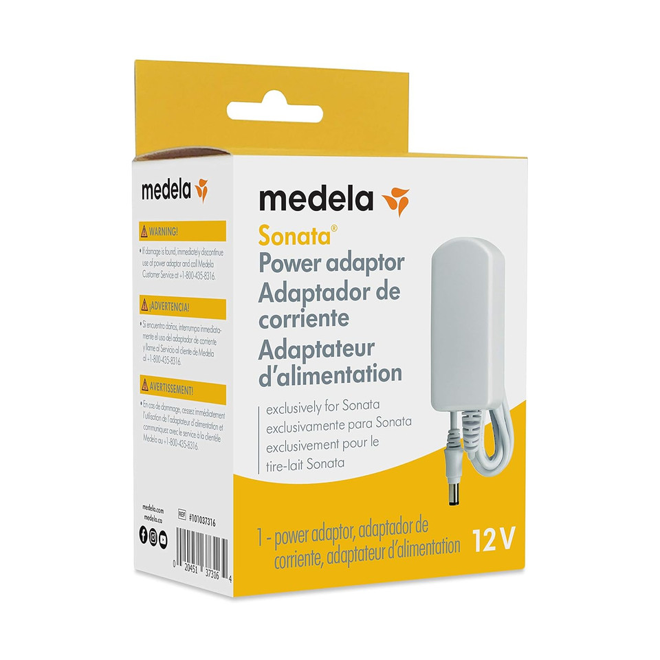 Medela Sonata Replacement Power Adaptor, Spare Power Supply Cord For Easy Portability, Designed For Sonata Breast Pump While Traveling Or Away From Home, Authentic Spare Part