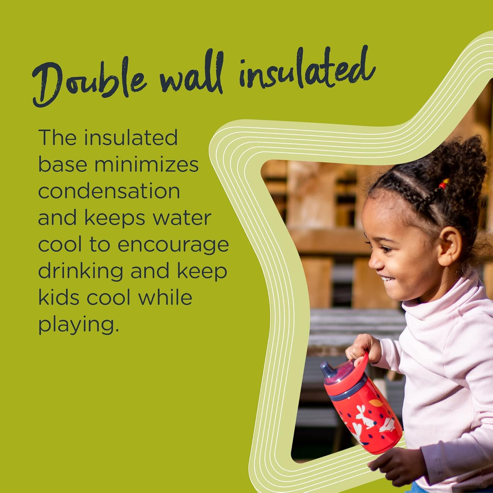 Tommee Tippee Superstar Insulated Sportee Toddler Water Bottle, Intellivalve 100% Leak-Proof & Shake-Proof Antimicrobial Technology (9Oz, 12+ Months, 1 Count), Green