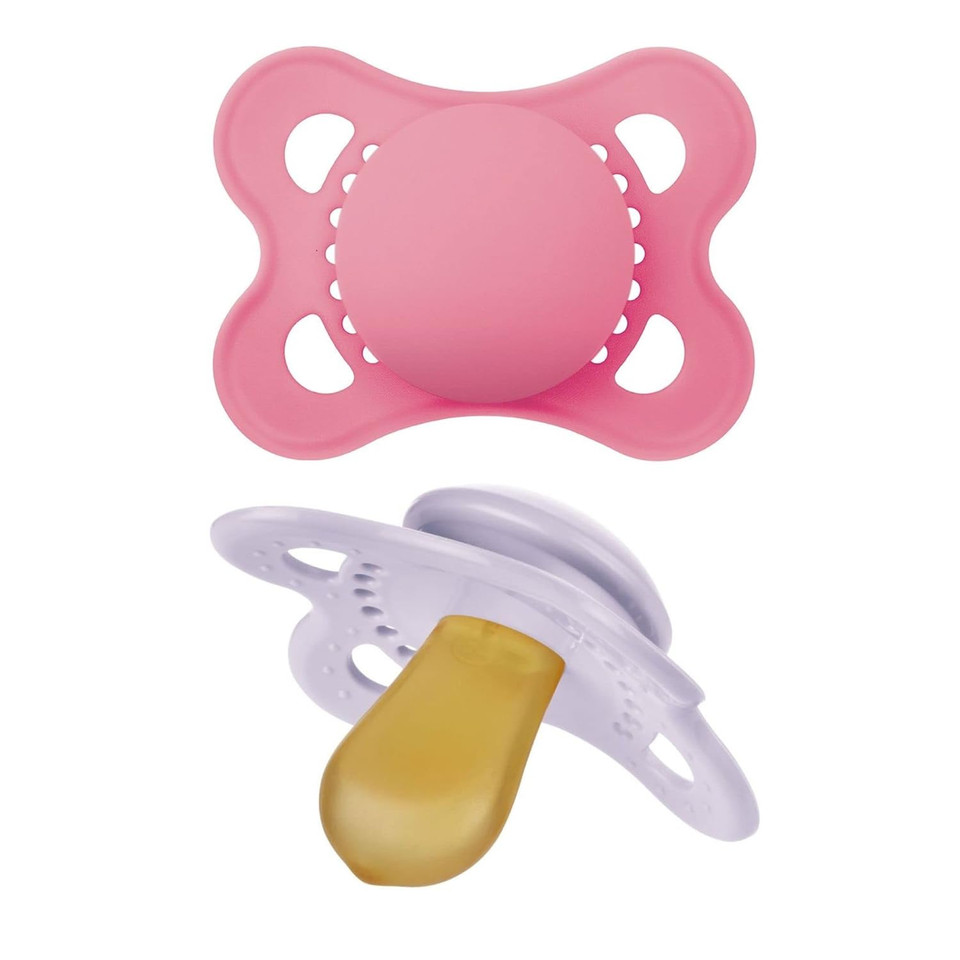 Mam Original Latex Pacifiers, Binky Pacifier For 0-6 Months, Natural Rubber Nipple, Made From Bio-Circular Materials, Easy To Clean, With Sterilizer Case, 2 Count Binkies